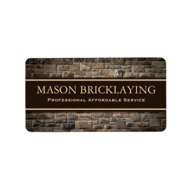 Professional Builder Bricklaying Business Sticker Adressaufkleber (Vorne)
