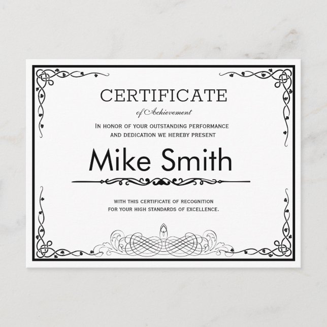 Professional Business Award Postcard | Custom Cert Ankündigungspostkarte (Vorderseite)