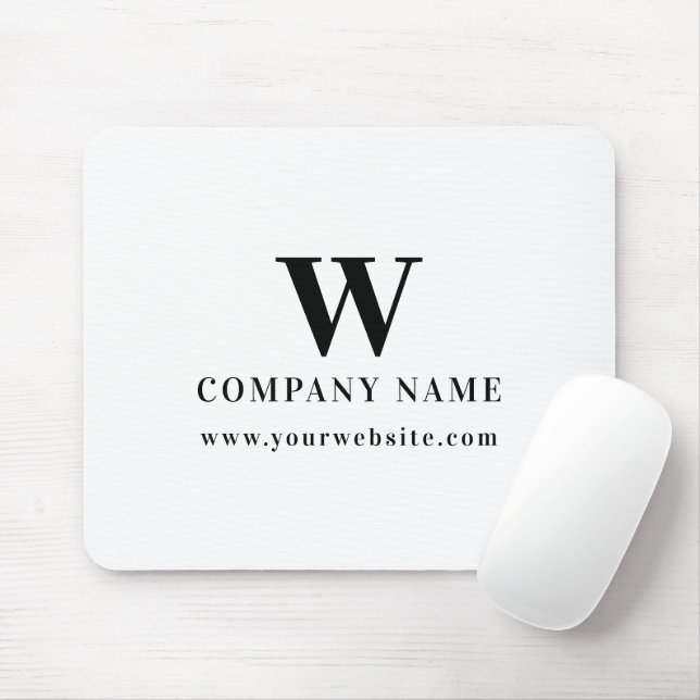 Professional Business Logo Monogram Name Website Mousepad (Mit Mouse)