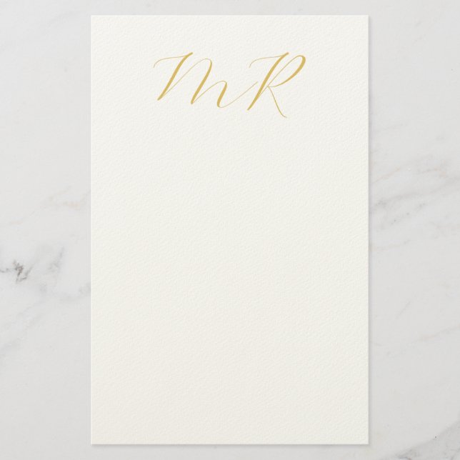 Professional Classical Monogram Minimalist Plain Briefpapier (Vorderseite)