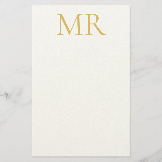 Professional Classical Monogram Minimalist Plain Briefpapier (Vorderseite)