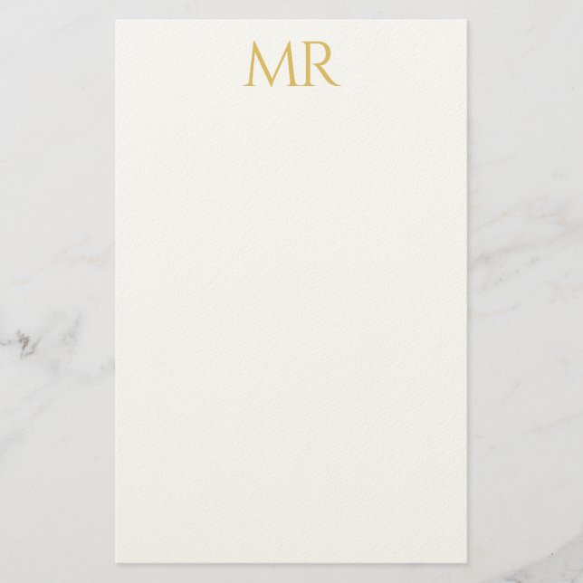 Professional Classical Monogram Minimalist Plain Briefpapier (Vorderseite)