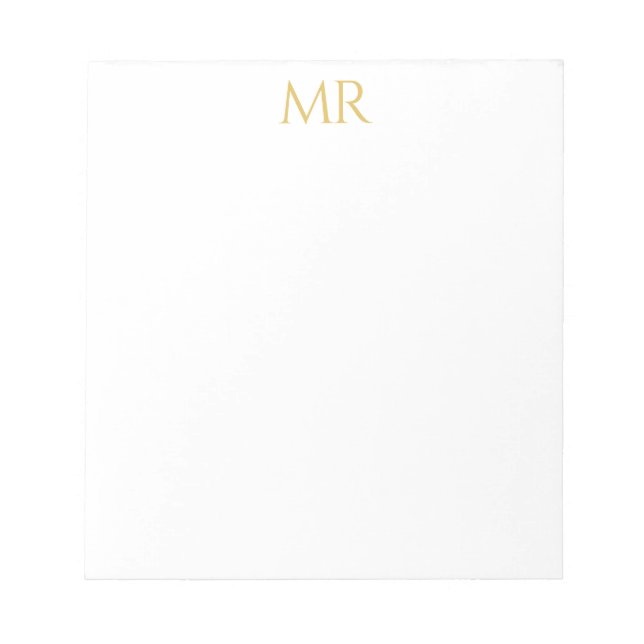 Professional Classical Monogram Minimalist Plain Notizblock (Vorderseite)