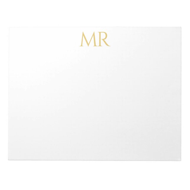 Professional Classical Monogram Minimalist Plain Notizblock (Vorderseite)