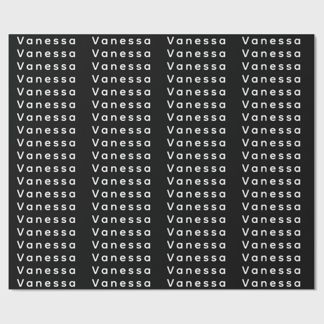 Professional classical plain name custom black geschenkpapier (Flach)