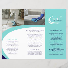 Professional cleaning services leaflet aqua blue flyer
