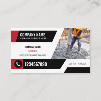 Professional Concrete Construction Contractor Visitenkarte