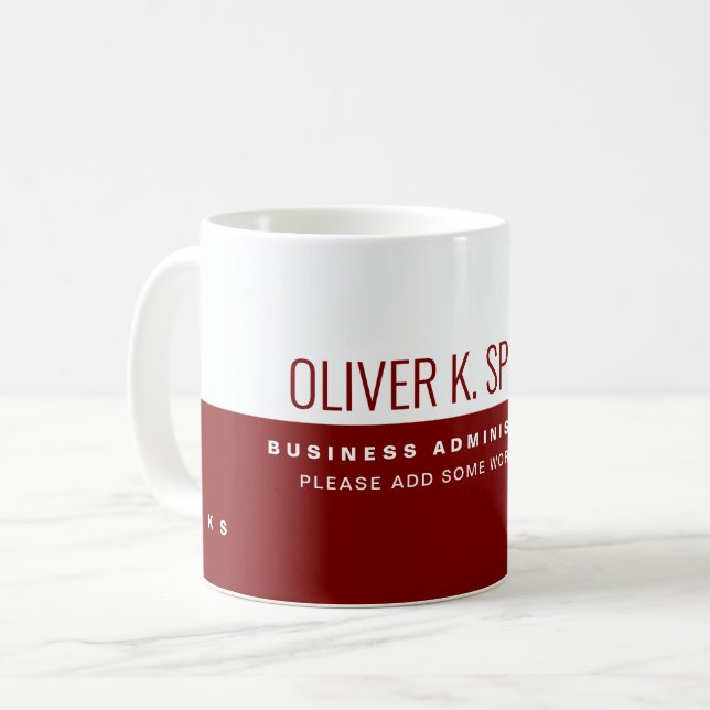 Professional dark red half-white business adm kaffeetasse (Vorderseite Links)