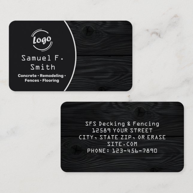 Professional Decking and Fencing Visitenkarte (Vorne/Hinten)