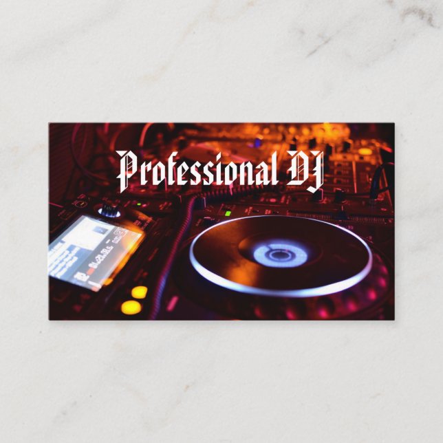Professional Deejay  Visitenkarte (Vorderseite)