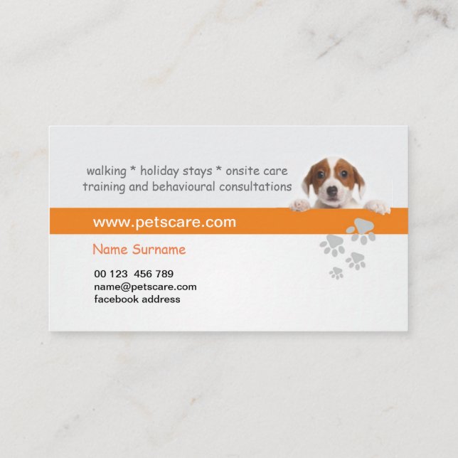 Professional Dog Trainer Business Card Visitenkarte (Rückseite)