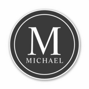 Professional Elegant Monogram and Name Aufkleber