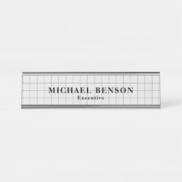 Professional Executive Black Gray Minimalist Schreibtischnamensplakette