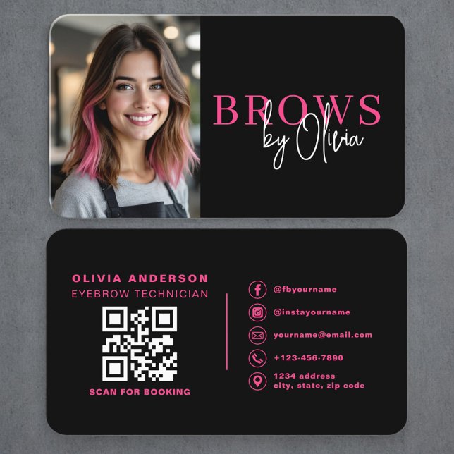 Professional Eyebrow Artist Photo QR Code Visitenkarte (Von Creator hochgeladen)