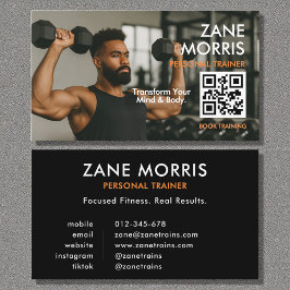 Professional Fitness Coach Photo QR Code Visitenkarte