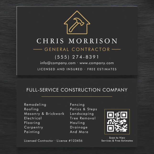 Professional General Contractor QR Code  Visitenkarte (Von Creator hochgeladen)