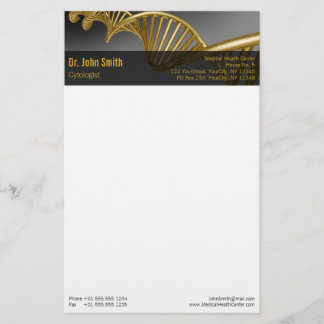 Professional Gold DNA Strand Luxury Medical Briefpapier