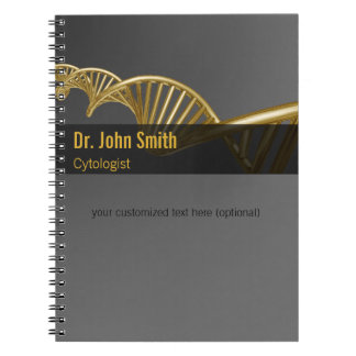 Professional Gold DNA Strand Luxury Medical Notizblock
