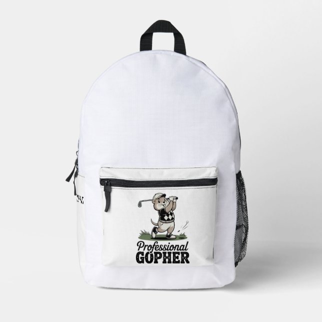 Professional Gopher - Golfschlägerabdeckung Bedruckter Rucksack (Vorderseite)