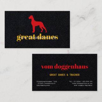Professional Great Dane Business Card Visitenkarte