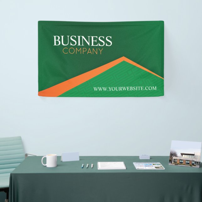 Professional Green with Orange Stripe Business Banner (Messeveranstaltung)