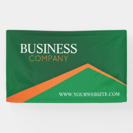 Professional Green with Orange Stripe Business Banner