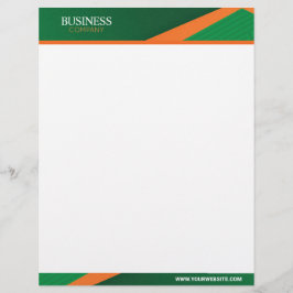 Professional Green with Orange Stripe Corporate Briefbogen