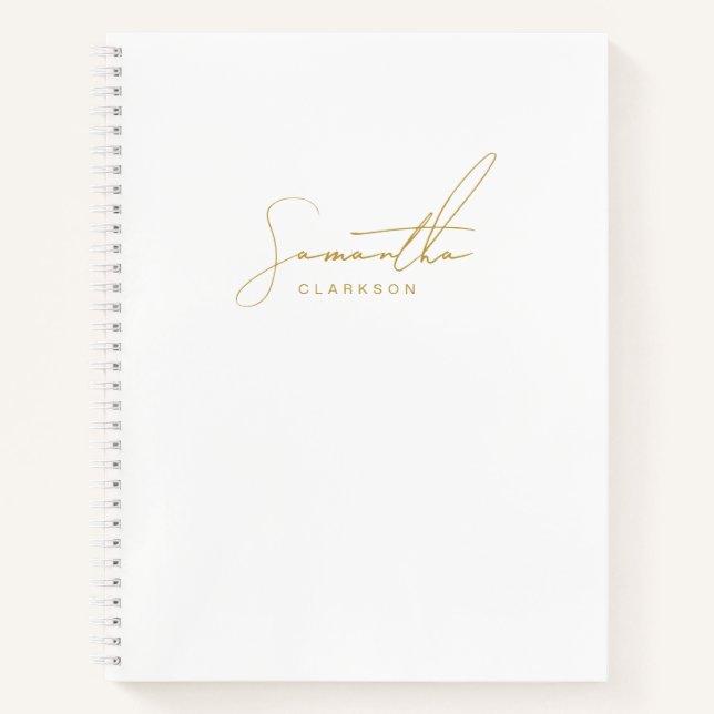 Professional Handwritten Gold Script Typography Notizbuch (Vorderseite)