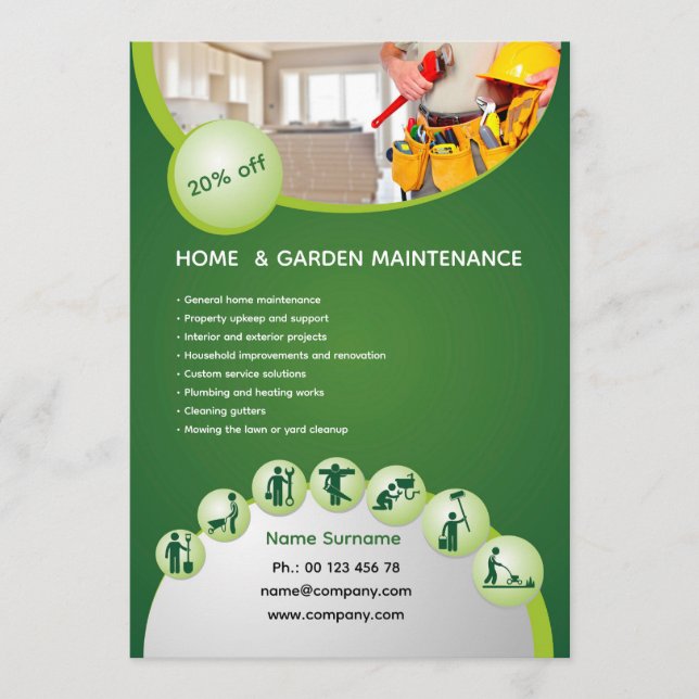 Professional handyman flyer template  einladung (Vorderseite)