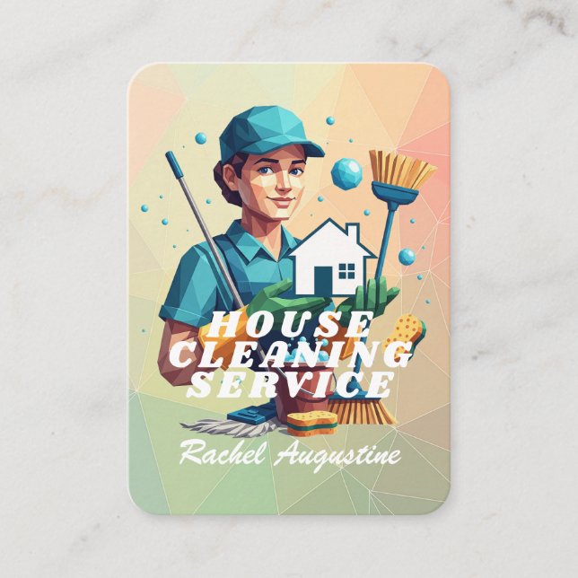 Professional House Cleaning Service Housekeeping Visitenkarte (Vorderseite)