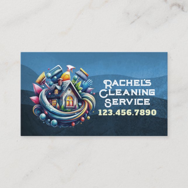 Professional House Cleaning Service Housekeeping Visitenkarte (Vorderseite)