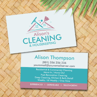 Professional House Cleaning Services Business Card Visitenkarte