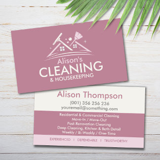 Professional House Cleaning Services Business Card Visitenkarte