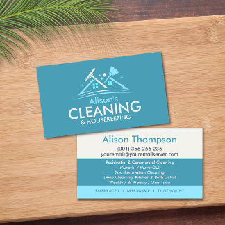 Professional House Cleaning Services Business Card Visitenkarte