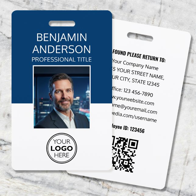 Professional ID Photo Logo Employee Staff Navy Ausweis (Von Creator hochgeladen)