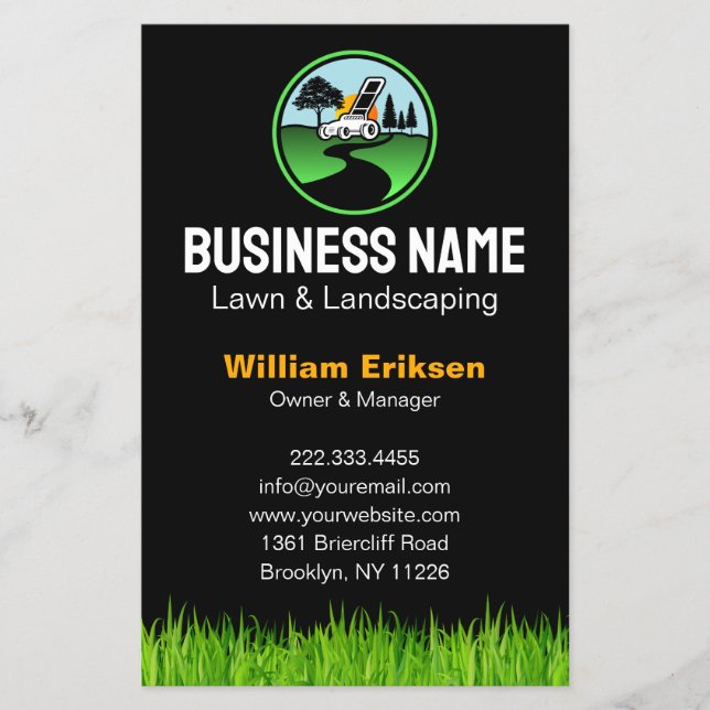 Professional Landscaping Grass Mowing Service Flyer (Vorne)