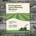 Professional Lawn Mowing Services Flyer<br><div class="desc">A professional lawn mowing promotional flyer design featuring a well-manicured lawn with crisp mowing lines and a lawn mower and easy-to-read typography. It might be appropriate for professional gardeners and lawn care services, as well as for those employed in the landscaping industry, such as landscapers, lawn mowers, green space maintenance,...</div>
