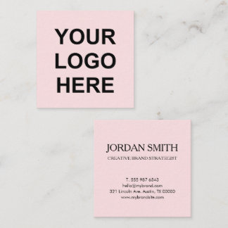 Professional Logo Minimal Modern Blush Pink Quadratische Visitenkarte