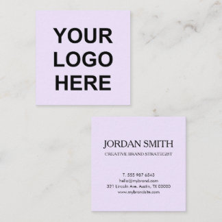 Professional Logo Minimal Modern Lavender Quadratische Visitenkarte