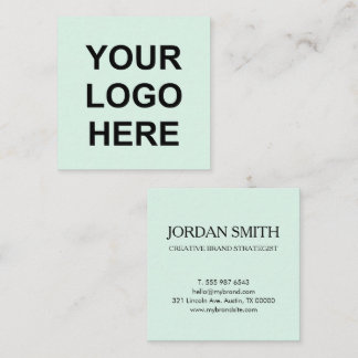 Professional Logo Minimal Modern Mint Green Quadratische Visitenkarte
