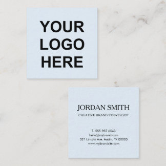 Professional Logo Minimal Modern Pale Blue Quadratische Visitenkarte