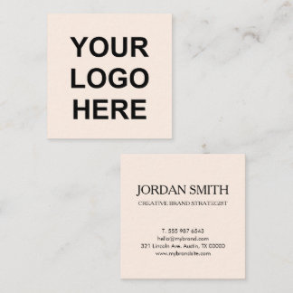 Professional Logo Minimal Modern Peach Quadratische Visitenkarte