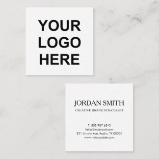 Professional Logo Minimal Modern White Quadratische Visitenkarte