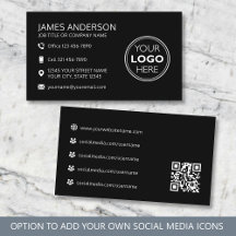 Professional Logo Social Media QR Code Black