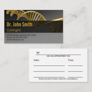 Professional Medical Luxury DNA Strand Gold Terminkarte