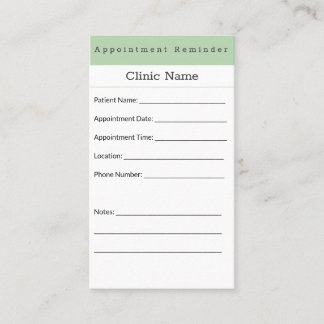 Professional Minimal Appointment Reminder Card Terminkarte