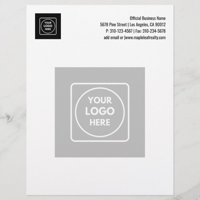 Professional Minimalist Business Watermark  Briefbogen (Vorderseite)
