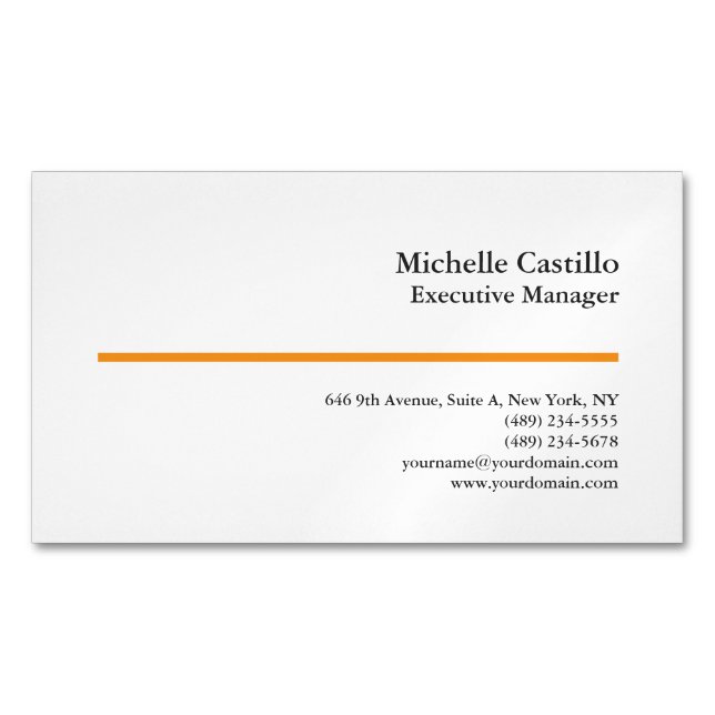 Professional Minimalist Modern Plain Magnetische Visitenkarte (Vorderseite)