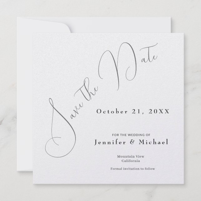 Professional Minimalist Modern Plain Simple Save The Date (Vorderseite)