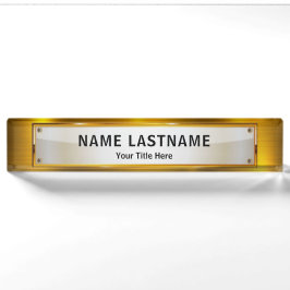 Professional Modern Black and Gold Office Namensplakette